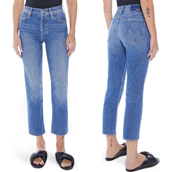 NWT MOTHER SUPERIOR The Tomcat Crop Straight Leg Jeans Kneeling on Stones Sz 25 - Picture 4 of 16